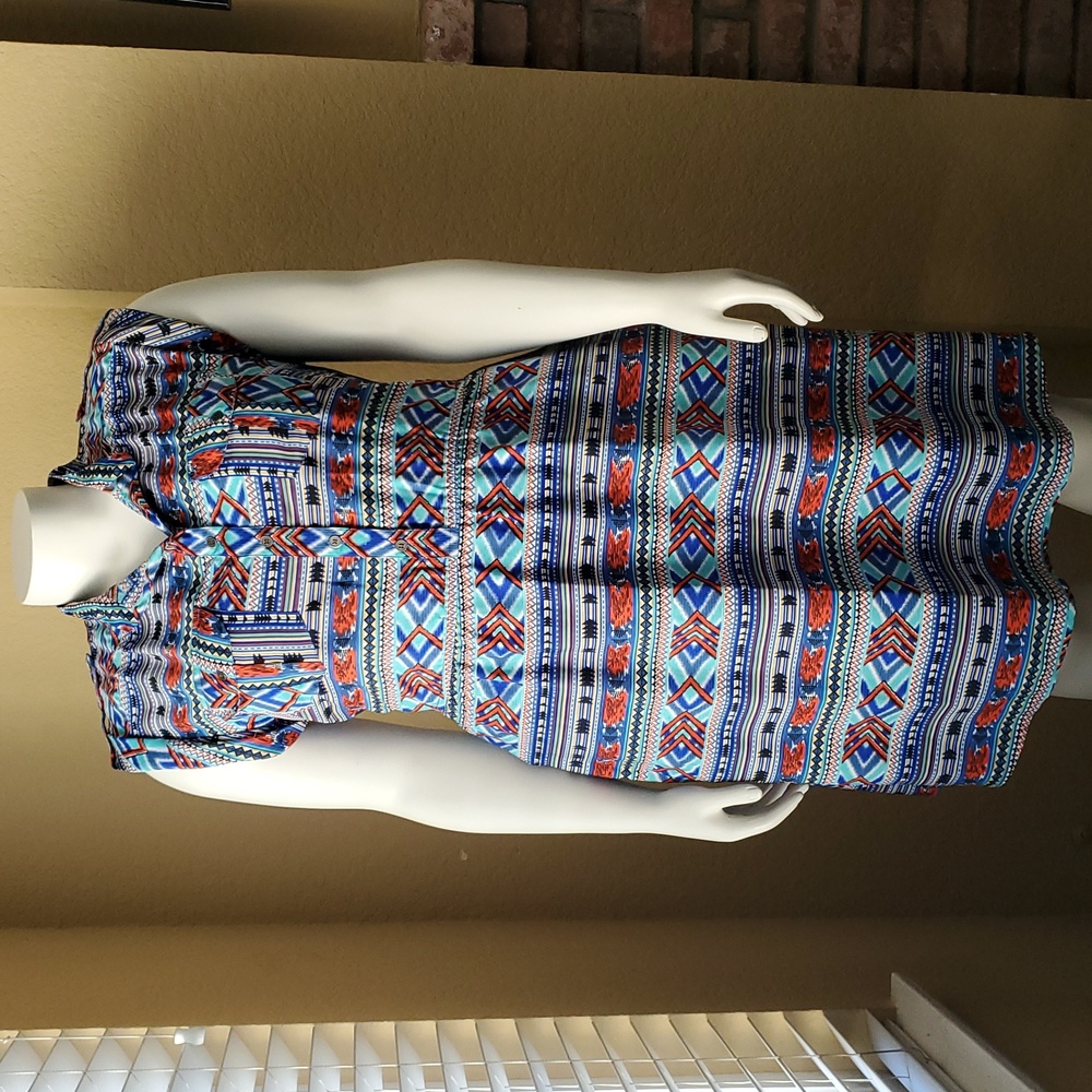 🆕️ SPEED CONTROL Aztec Colorful Button Bodice Dress SIZE: 2X